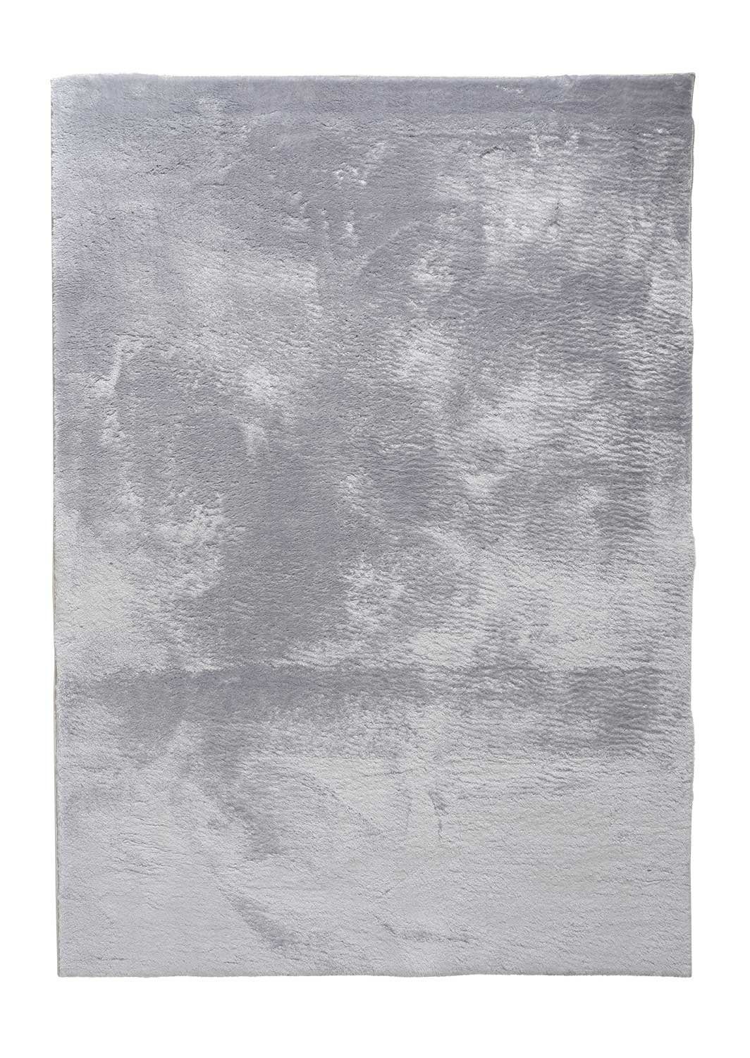 Hochflor-Teppich LOFT, 150 x 230 cm, Silbergrau, rechteckig, Höhe: merinos, Unterseite mit mm, 19 Polyester, rutschhemmender