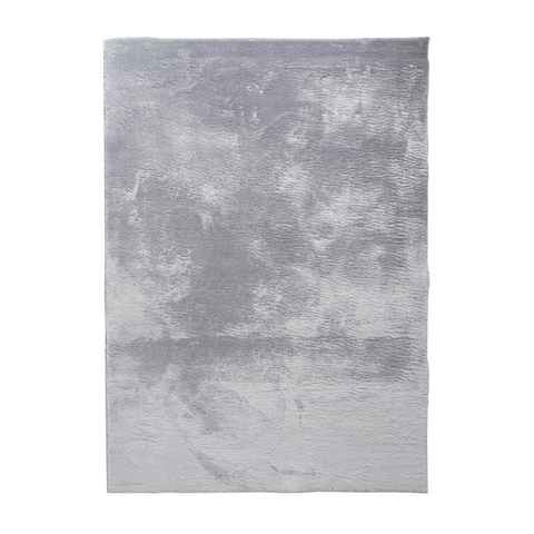 Teppich LOFT, Silber, 120 x 170 cm, Polyester, Uni, merinos, rechteckig, Höhe: 19 mm
