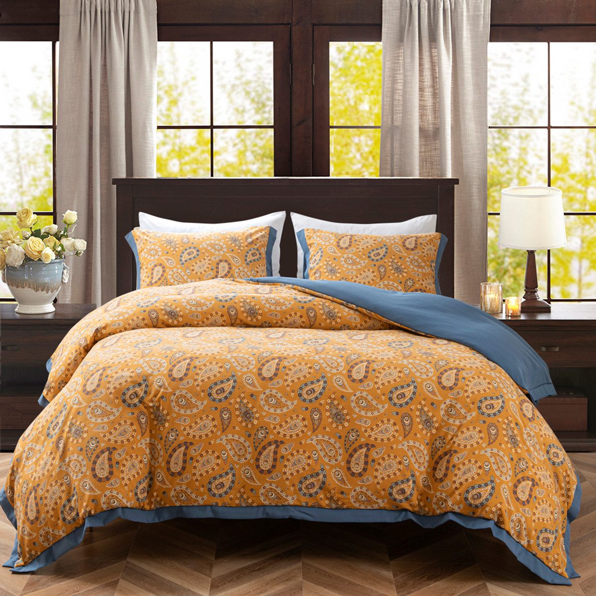 BYSURE Bettwäsche, 2 teilig, Bettwäsche Set Polyester