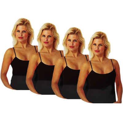 TEXEMP Spaghettitop 2 bis 6 Damen Unterhemd Top Baumwolle Tank Shirt Lady Damentop Träger (2-tlg) 100% gekämmte Baumwolle