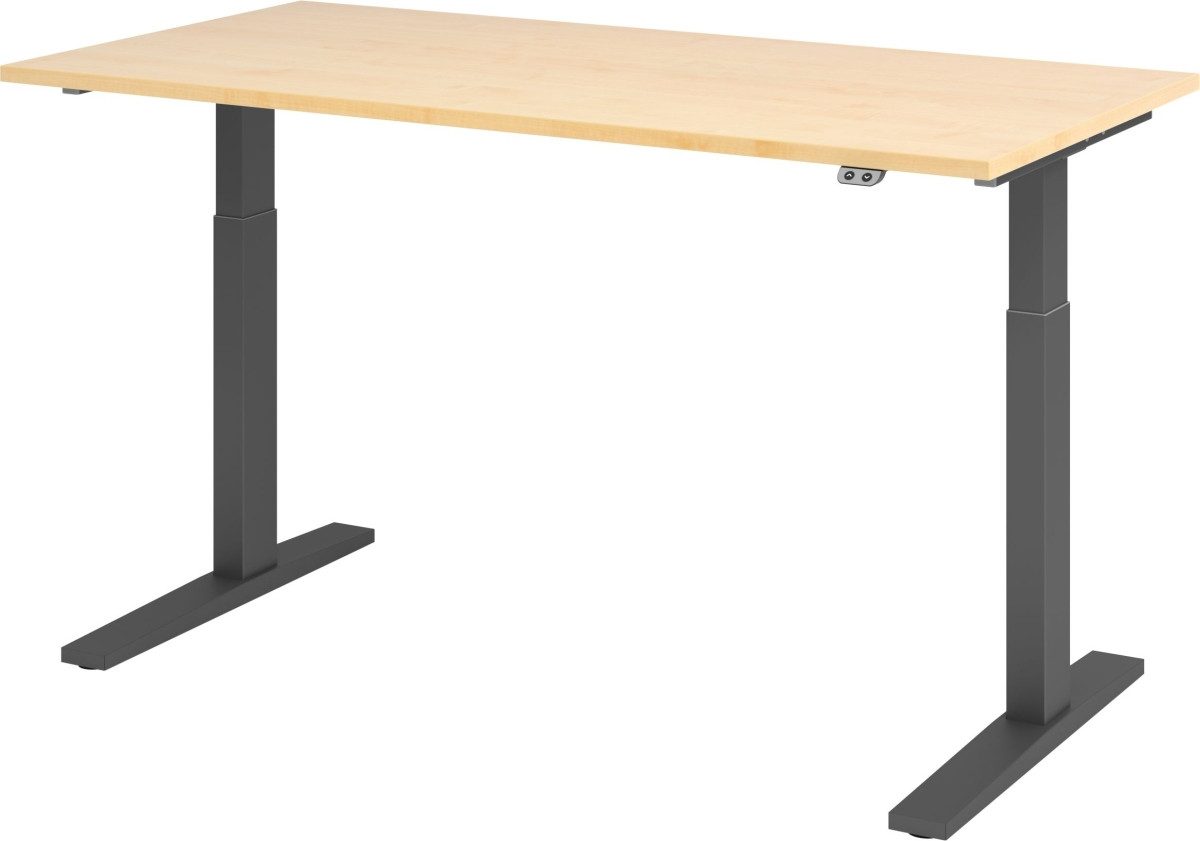 Schreibtisch Sitz-Steh-Schreibtisch elektrisch 160x80cm Ahorn/Graphit