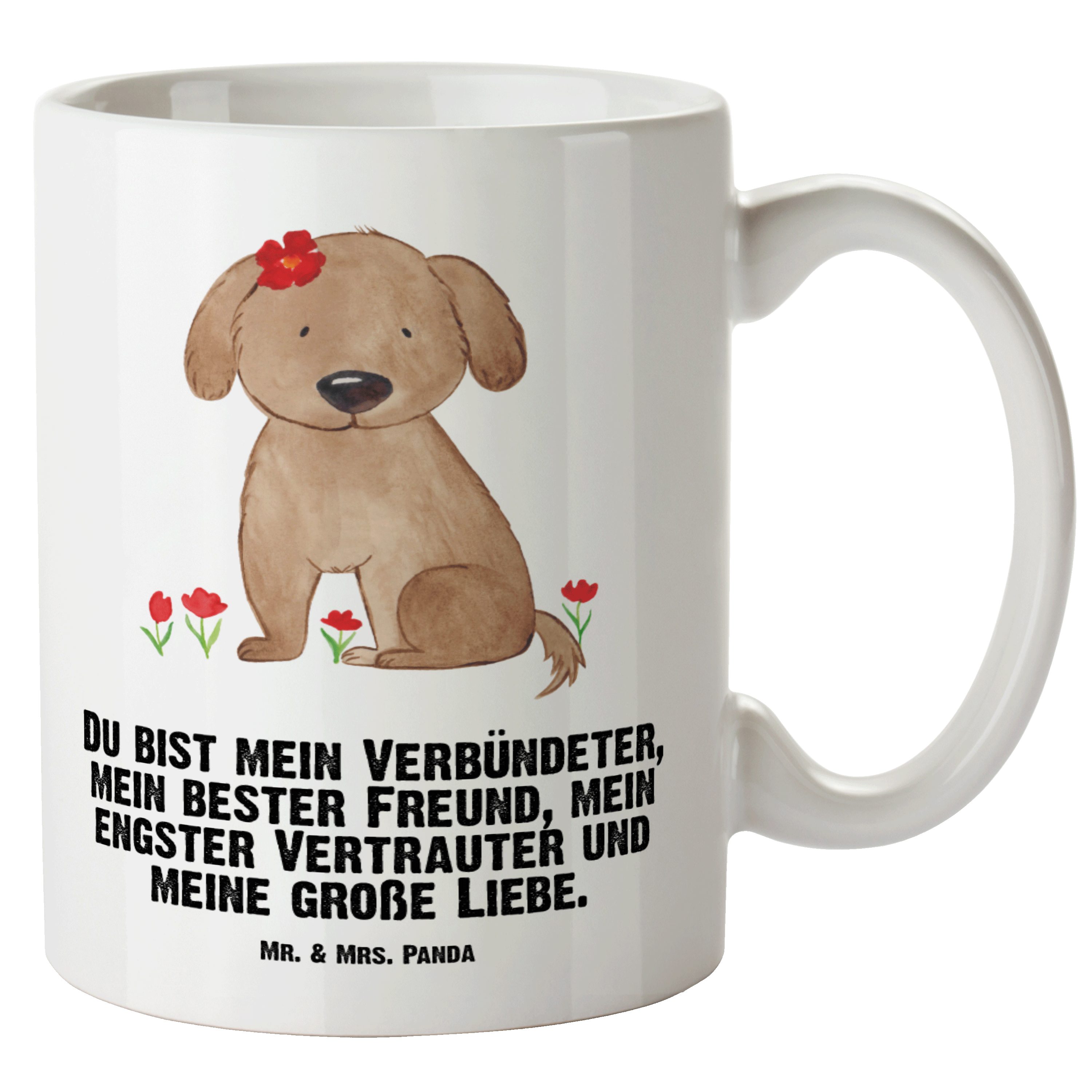 Mr. & Mrs. Panda Tasse Hund Hundedame - Weiß - Geschenk, XL Tasse, XL Becher, Hundemotiv, Gr, XL Tasse Keramik