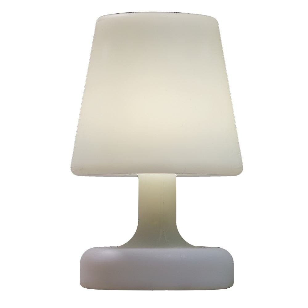 F-H-S International LED Außen-Tischleuchte 35703 LED Solar-Tischleuchte Kunststoff weiß 25x16cm 4 Dioden warmweiß