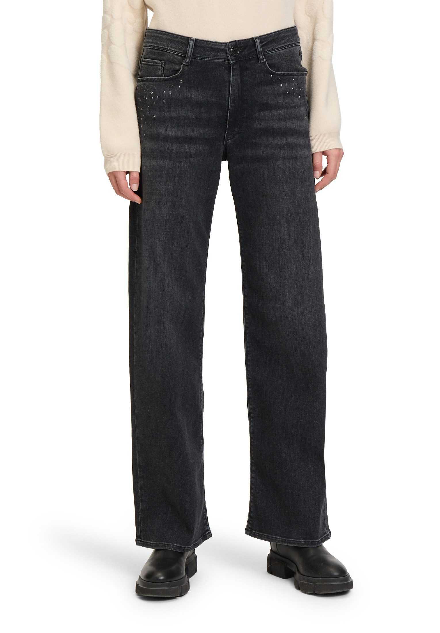 Betty&Co High-waist-Jeans Damen High Waisted-Jeans mit Strass