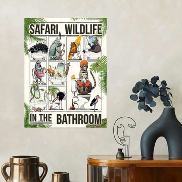 Posterlounge Wandfolie Wyatt9, Safaritiere im Badezimmer, Jungenzimmer Illustration
