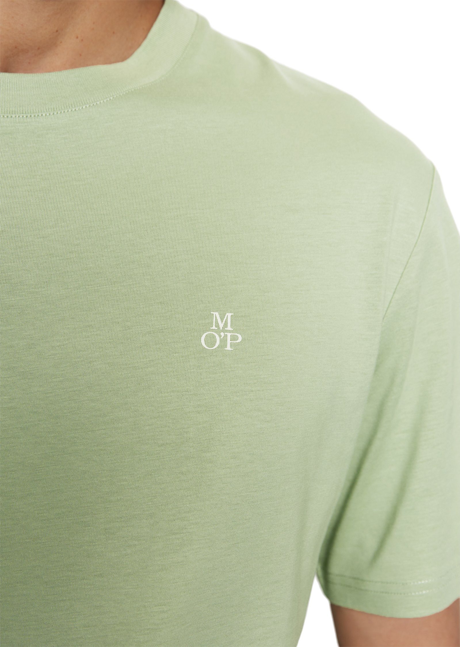 short print, ribbed collar Marc T-shirt, rainee sleeve, logo T-Shirt O'Polo
