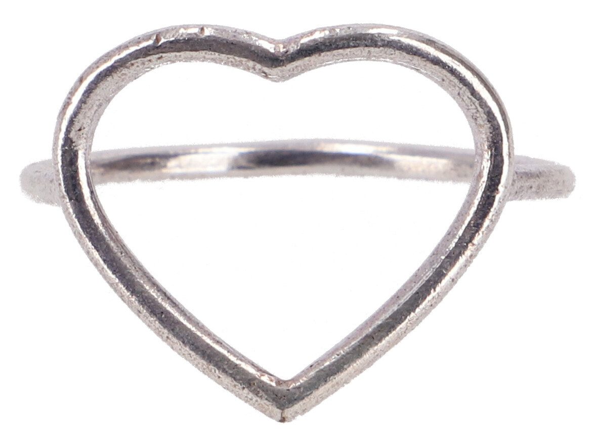 Guru-Shop Fingerring Zarter Messing Modeschmuck Ring Herzi -..
