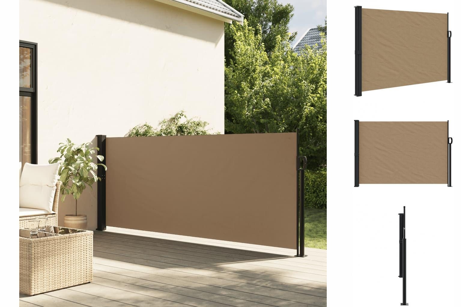 vidaXL Seitenmarkise Seitenmarkise Ausziehbar Taupe 140x600 cm