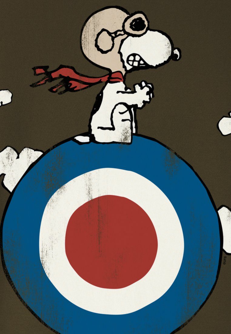 LOGOSHIRT T-Shirt Snoopy - niedlichem Peanuts Print mit olivgrün