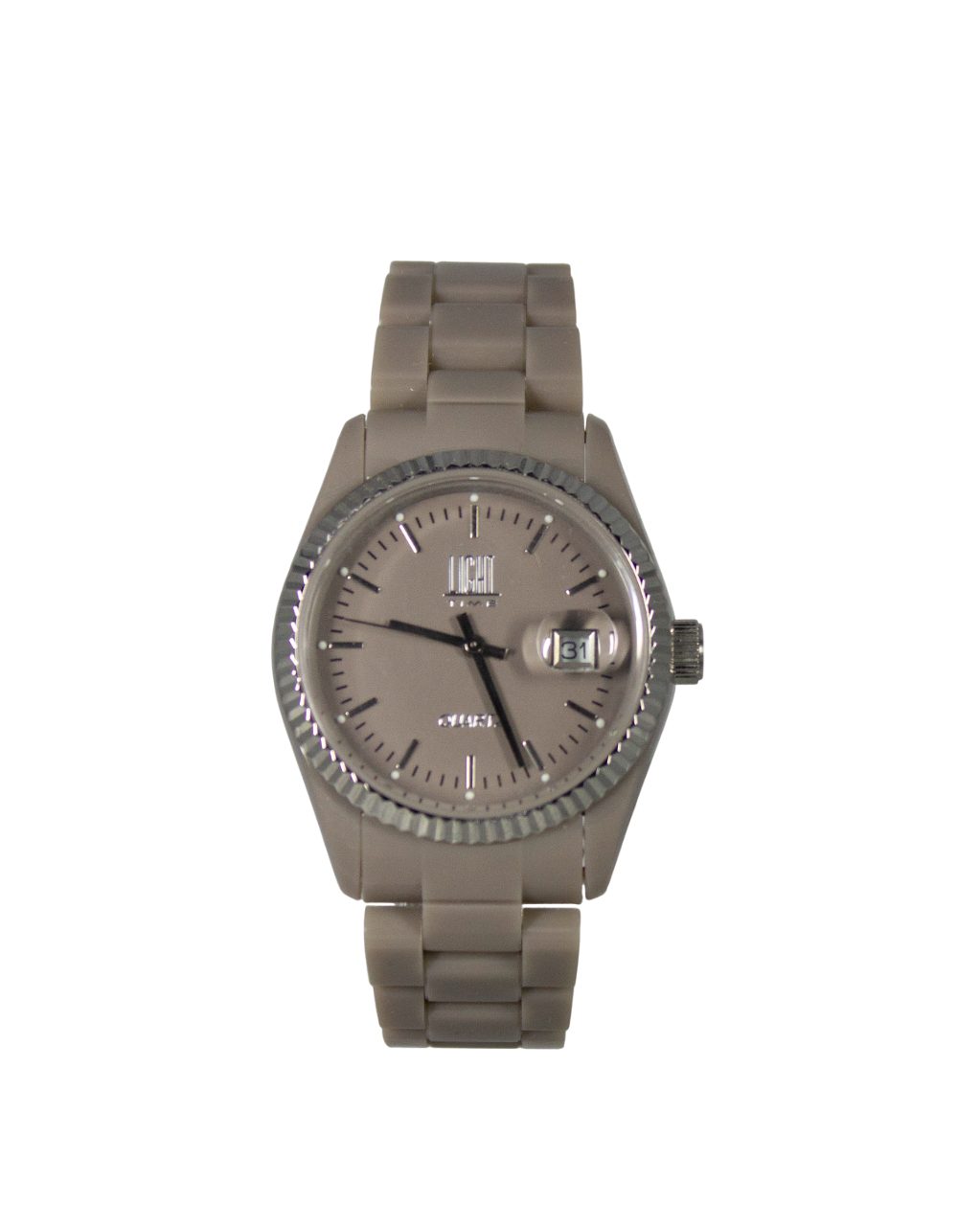 Quarzuhr Armbanduhr Damen Datum Kunststoff Grau L142KHK