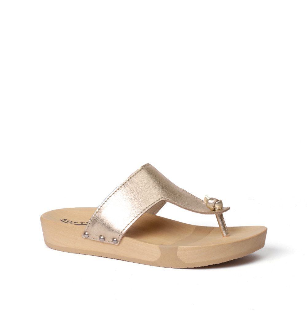 Softclox LOLA Shiny Softnappa gold (natur) Pantolette