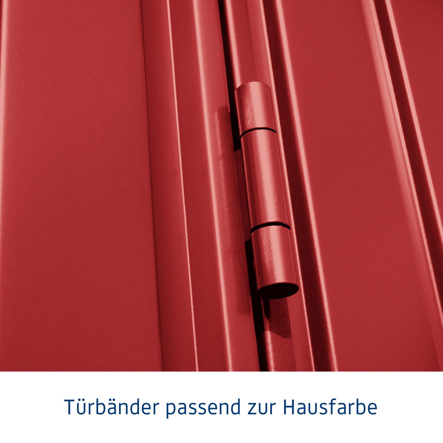 2-flüglige Typ mit Metall-Gerätehaus Trend Hörmann Pultdach 3, Ecostar purpurrot Gerätehaus Tür