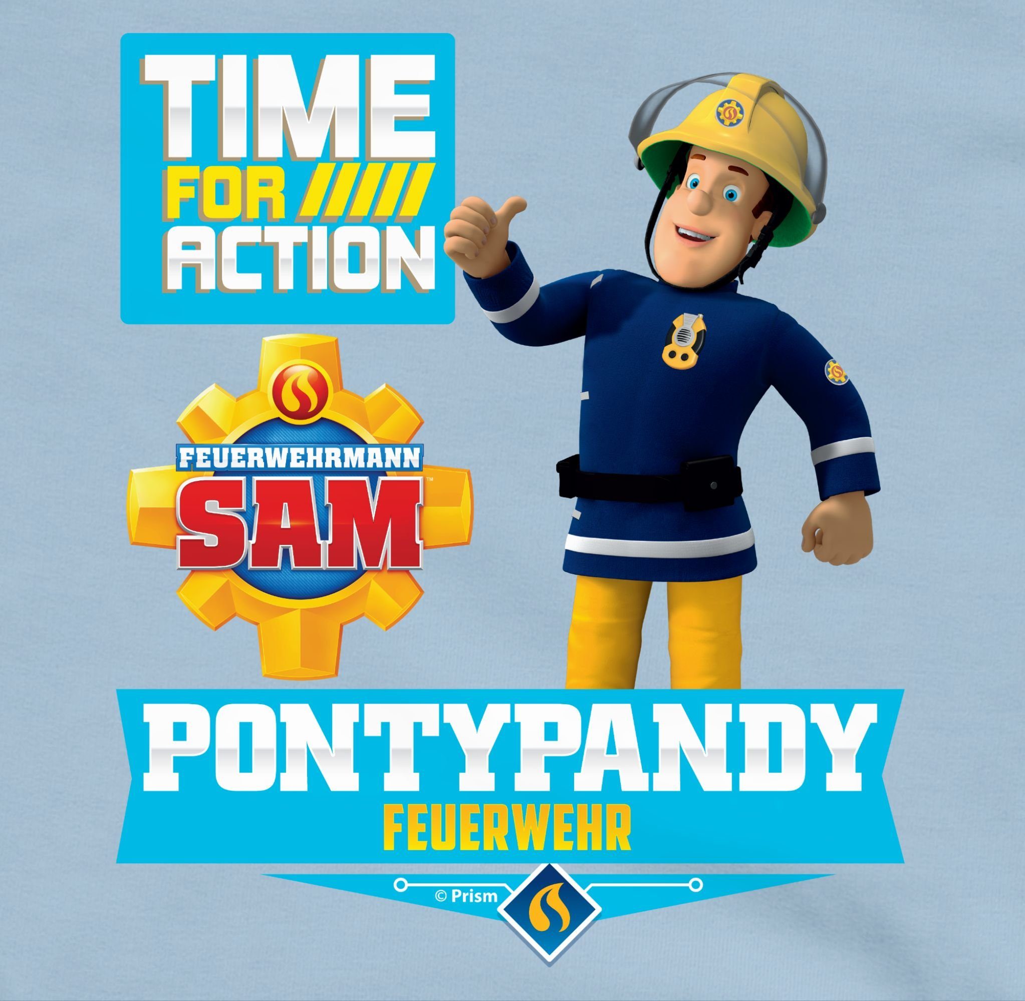Shirtracer Sweatshirt Feuerwehrmann 3 for Hellblau action Time Pontypandy - Sam Feuerwehr Jungen