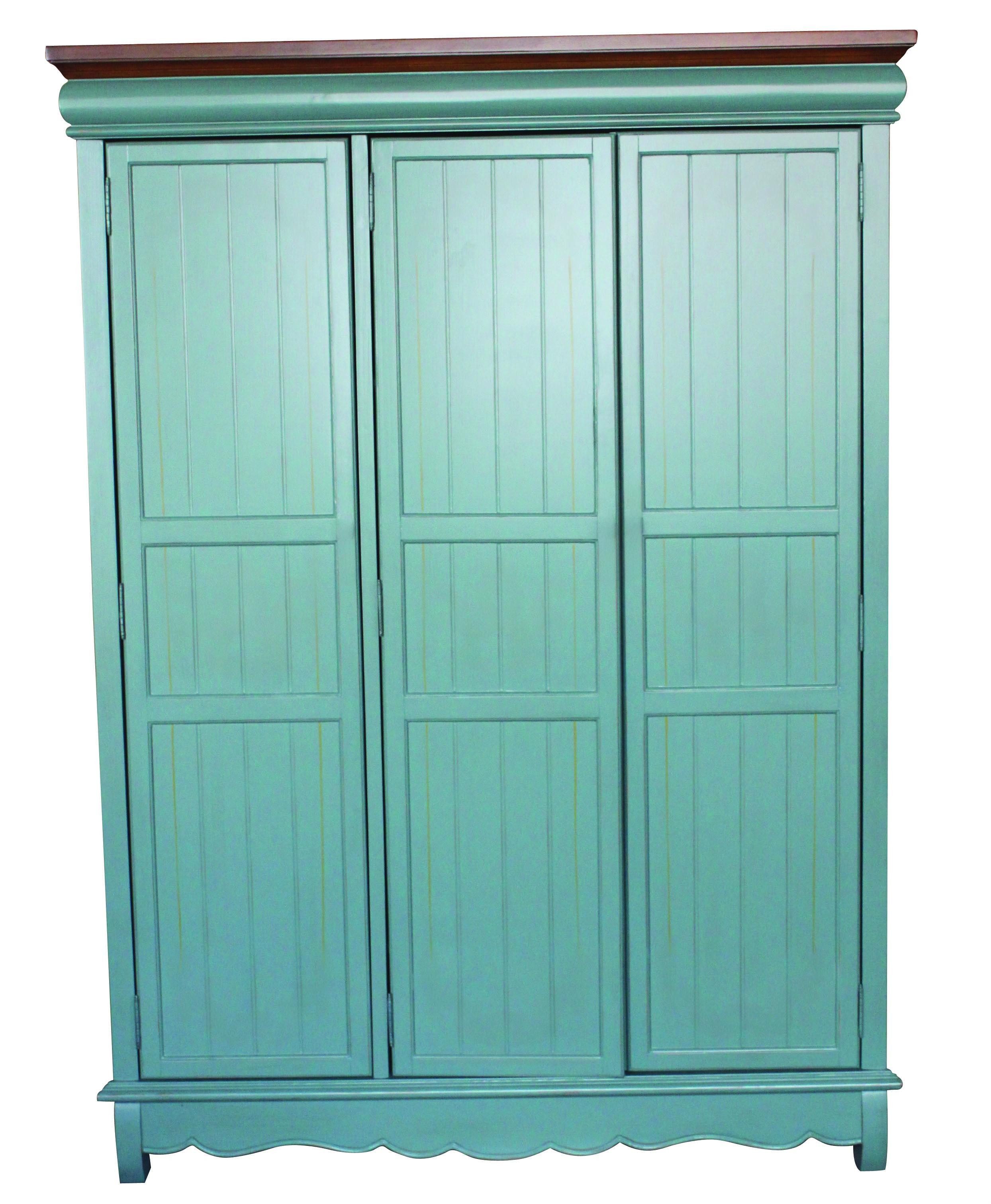 JVmoebel Kleiderschrank Klassischer Holzschrank im amerikanischen Stil in Blau Made in Europa