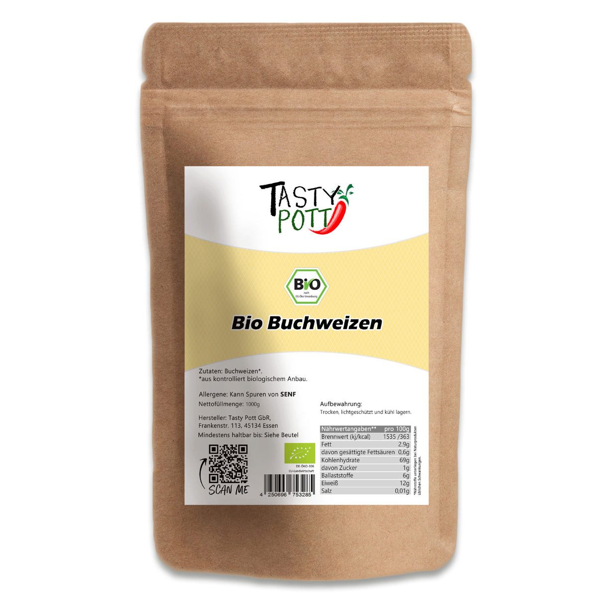 Tasty Getreide Tasty Pott Bio Buchweizen ganz - im Beutel