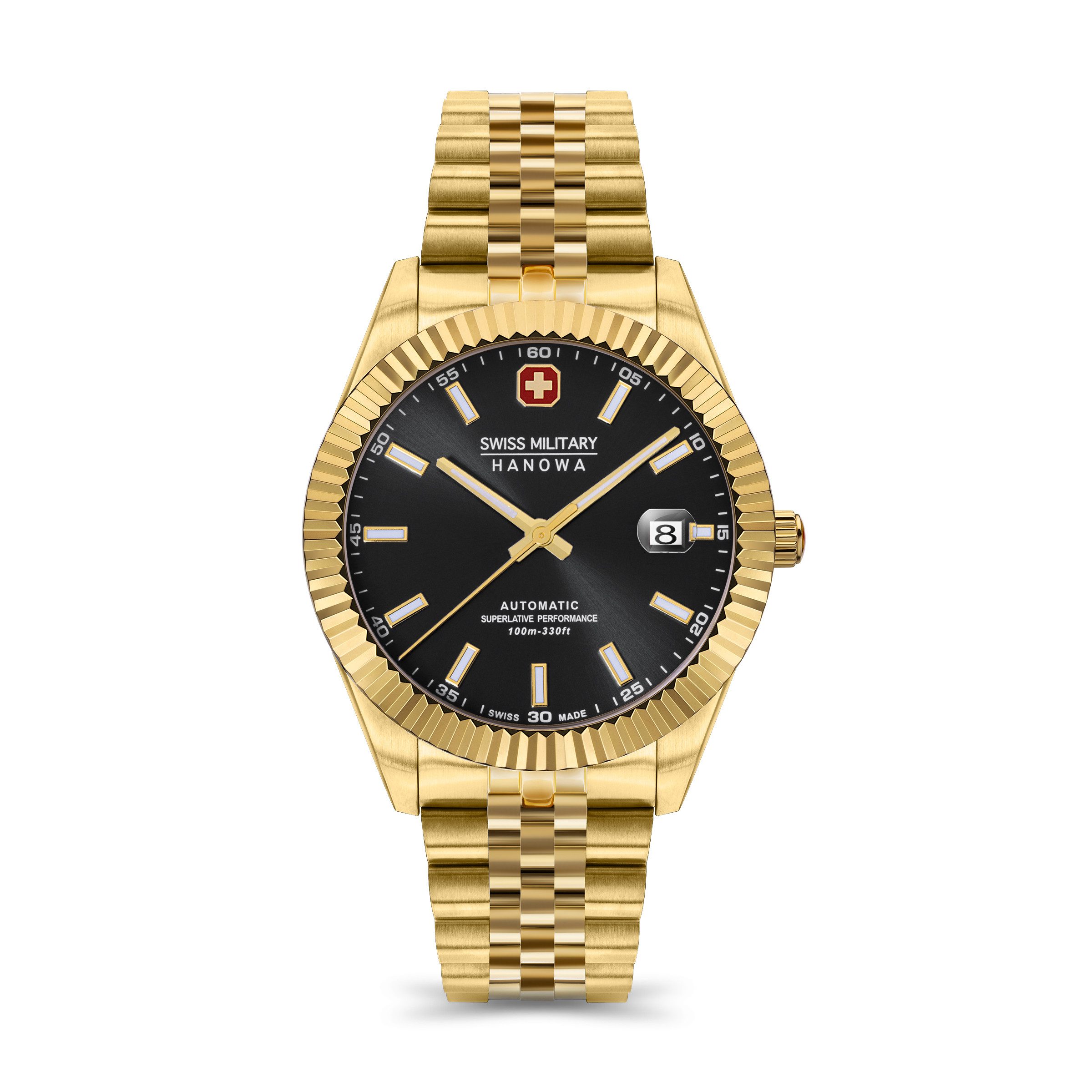 Swiss Military Hanowa Automatikuhr Diligenter SMWGL0002110, Armbanduhr, Herrenuhr, Swiss Made, Mechanische Uhr, Edelstahlarmband