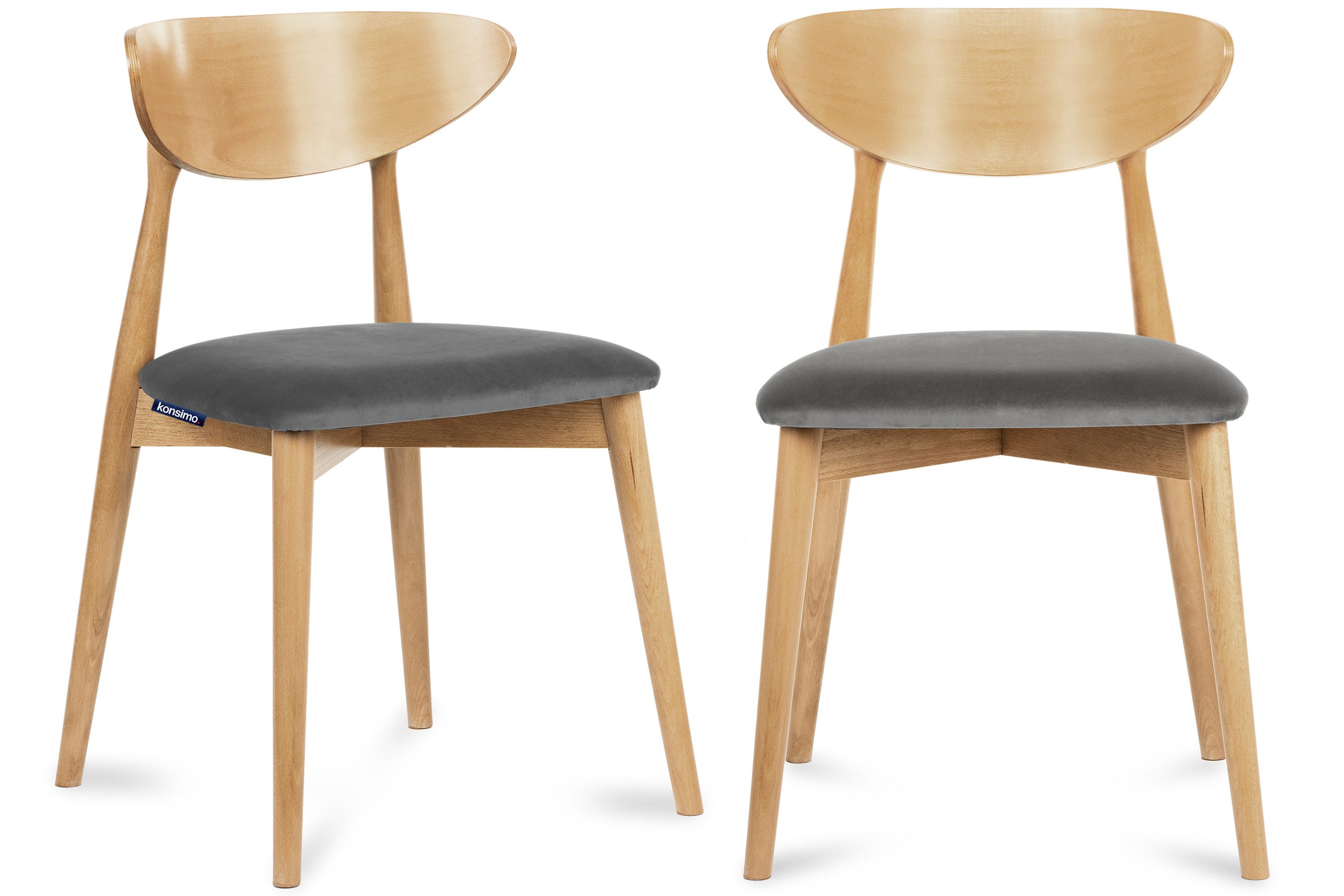 KONSIMO® Holzstuhl RABI Esstischstühl Küchenstühl Esszimmer Stühl Eiche (Esszimmerstühl, 2 St), Gestell aus Massivholz, fertigmontiert, Japandi