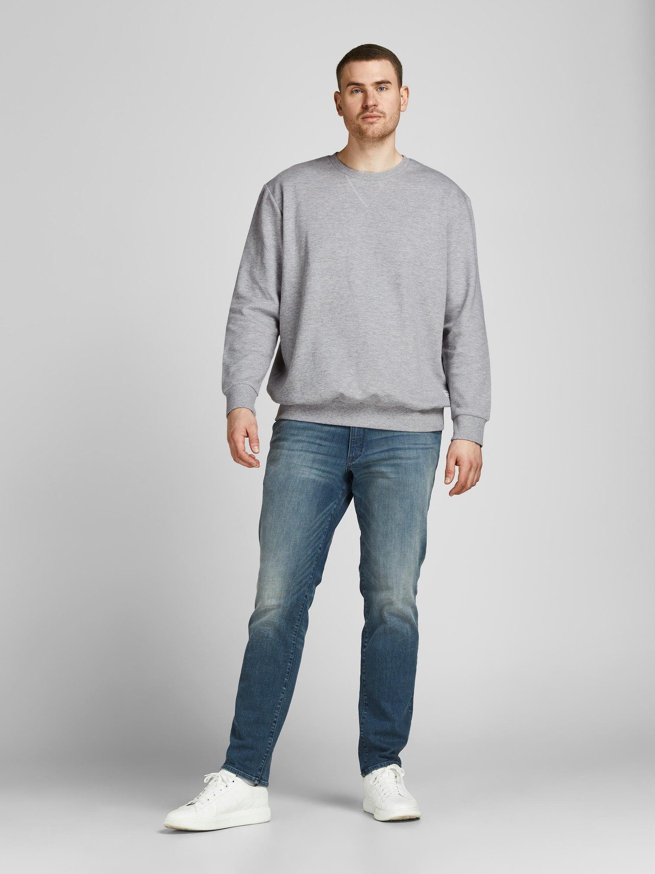 Jack & Jones Sweatshirt Basic Plus Size Übergröße JJEBASIC JJEBASIC SWEAT CREW NECK NOOS PLS
