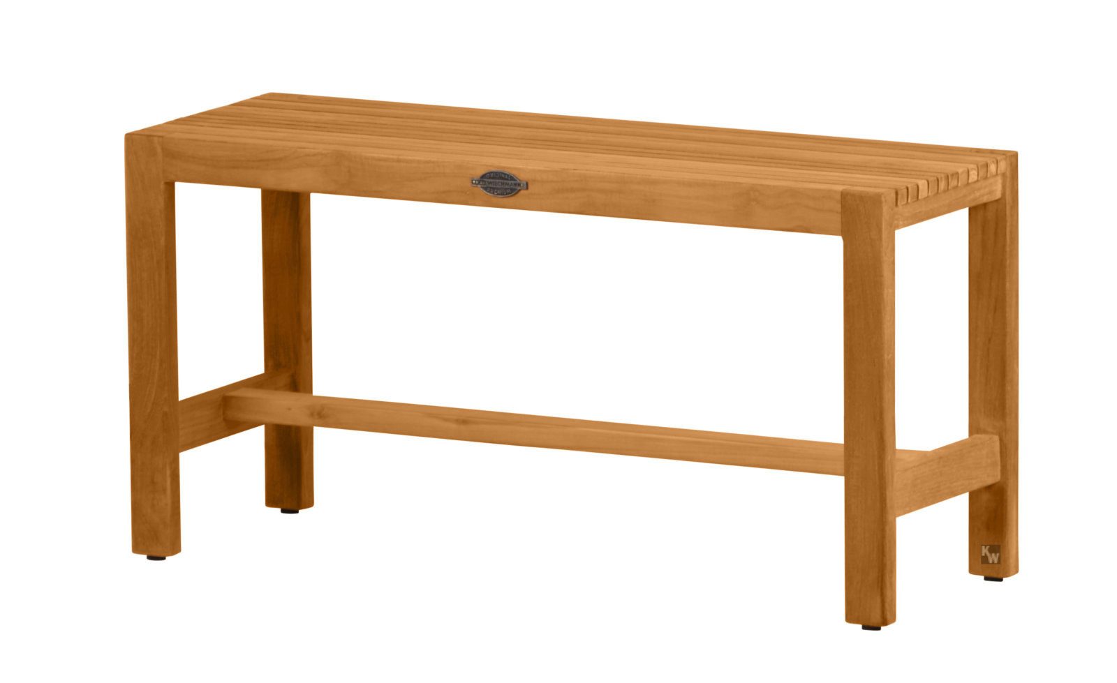 Kai Wiechmann Badhocker Bad Sitzbank Holz Flora Premium Teakholz, als Duschbank ideal, Anti-Rutsch-Füße, pflegeleicht, schnelltrocknend