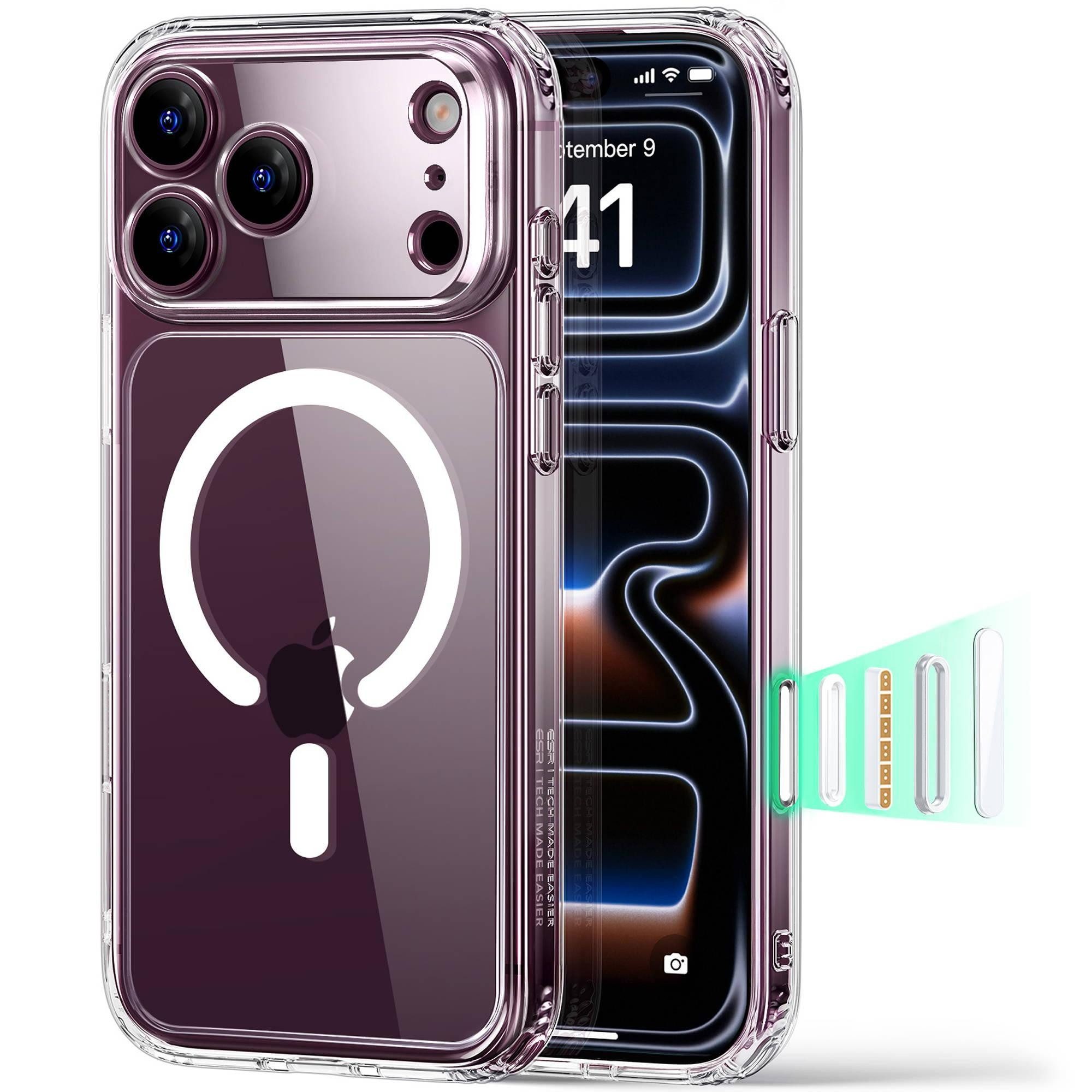 ESR Handyhülle Classic Hybrid Magnet Case für das iPhone 18 Pro/17 Pro, 3,66m Fallschutz, kratzfest, Kamerasteuerungstaste