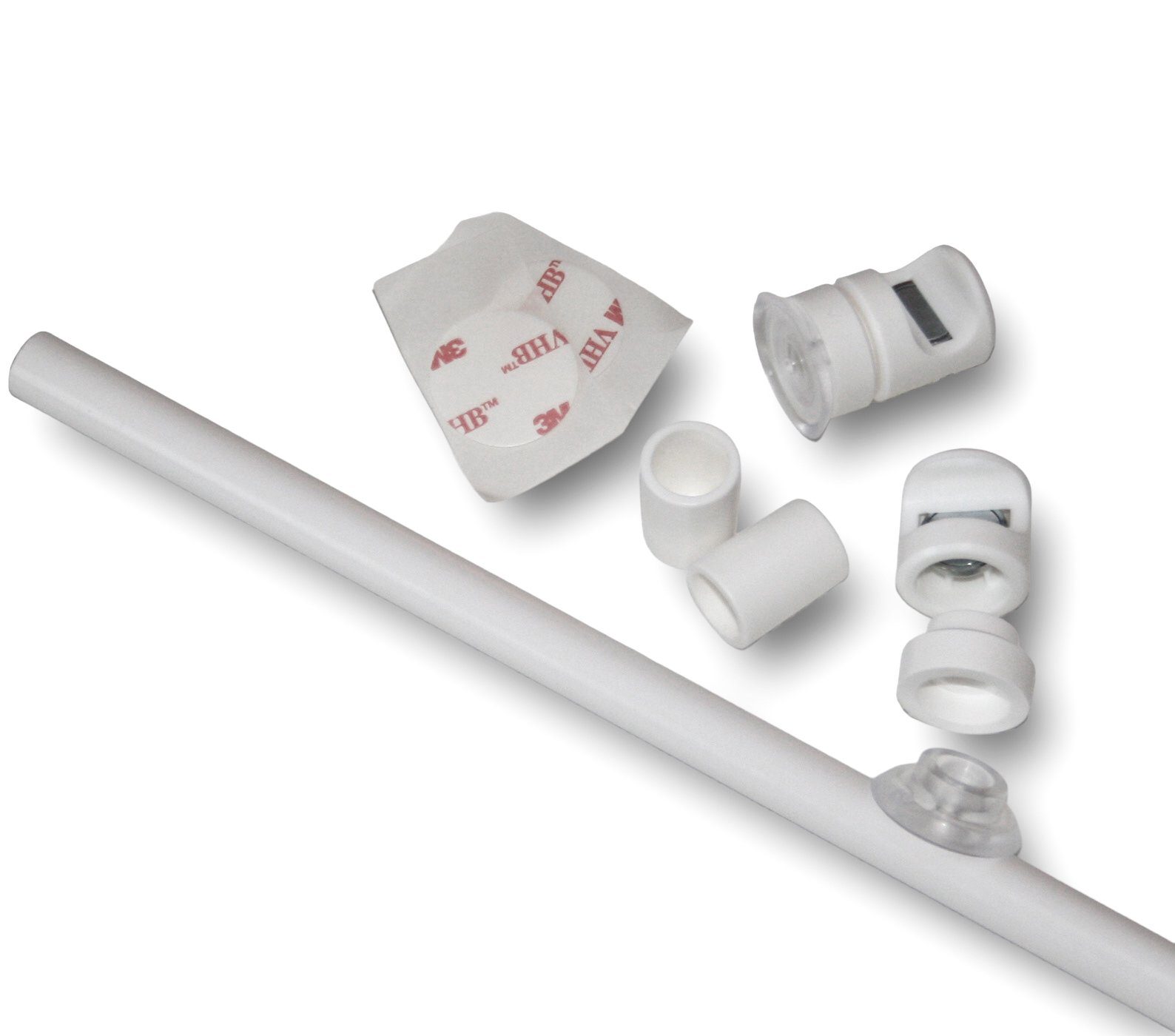 nodeko Gardinenstange Bistrogarnitur Ø 12 mm mit magnetischen Stangenauflagen, kürzbar, geklebt, geschraubt, praktische Lagerung der Stange auf magnetischen Trä – Bild 4 von 5