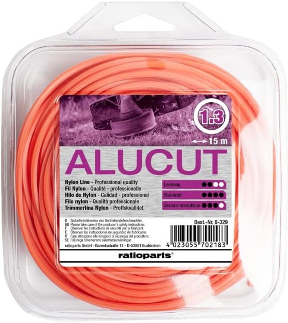 Arnold Trimmerfaden Mähfaden ALUCUT 1,3mm 15m Trimmerfaden rund Nylonfaden, (1-St)