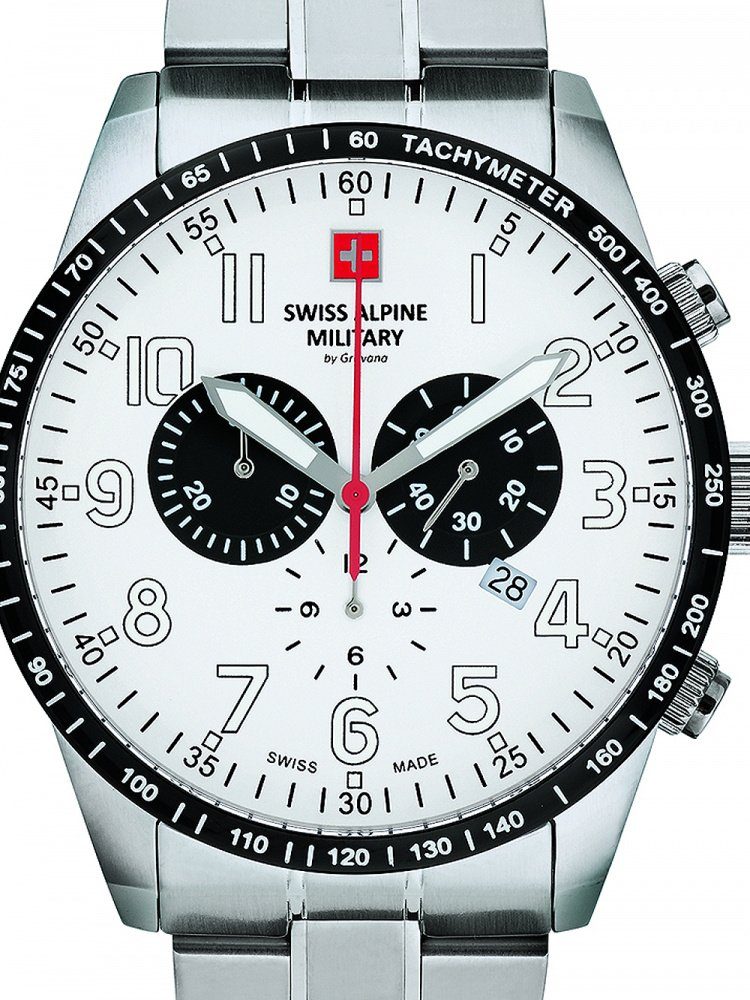 Swiss Alpine Military Quarzuhr Swiss 7082.9133 10ATM 45mm Alpine Military Chronograph