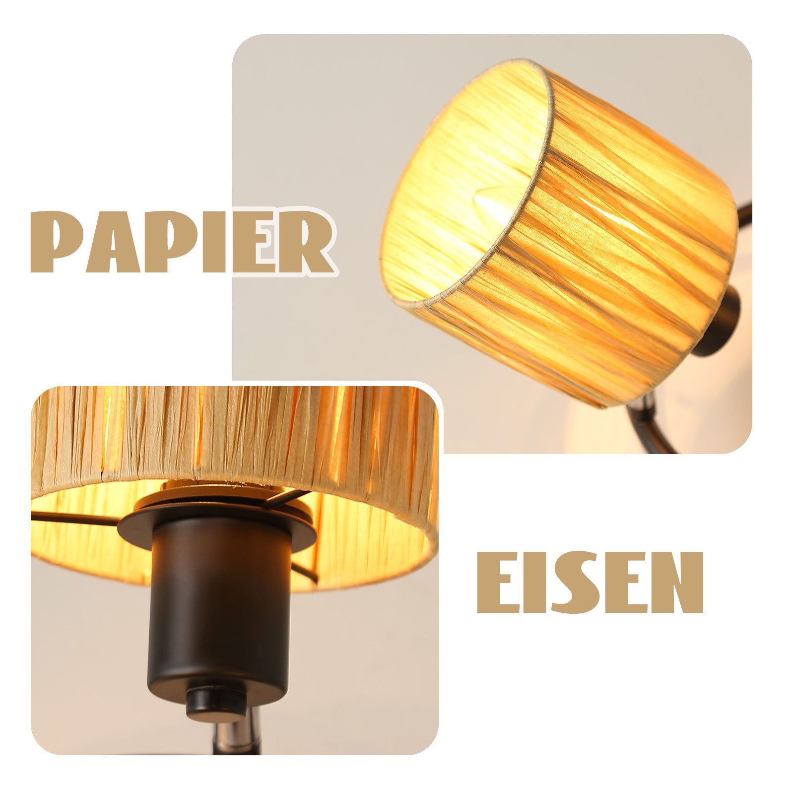 Nettlife Deckenstrahler Vintage Schwarz Papier E14 günstig online kaufen