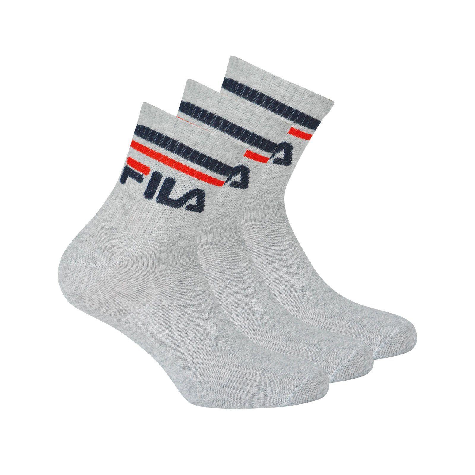 Grau 3 Fila Kurzsocken, Sport Socken, - Sportsocken Paar Quarter Unisex