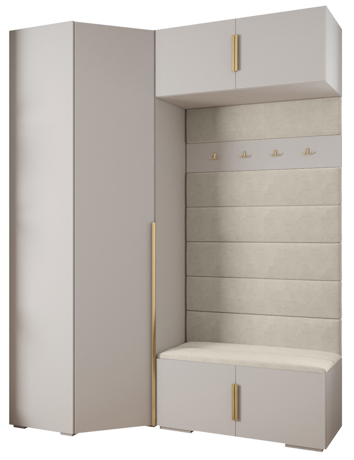 ABIKS MÖBEL Kompaktgarderobe INOVA 1 SATZ 21 Möbelset, Garderobe mit Kleiderstange und Regalen