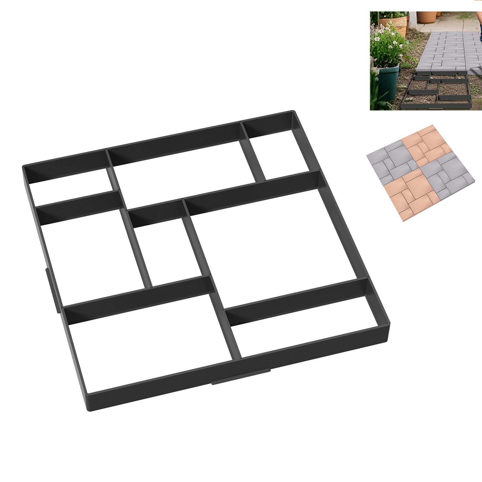 FIVMEN Fundamentrahmen Gehweg Form DIY Pflasterform, Betonformen Garten Schablone, für Terrassenplatten Beton Gießform, (1-St), Gehwegplatten Pflastersteine streichen, Garten Trittsteine