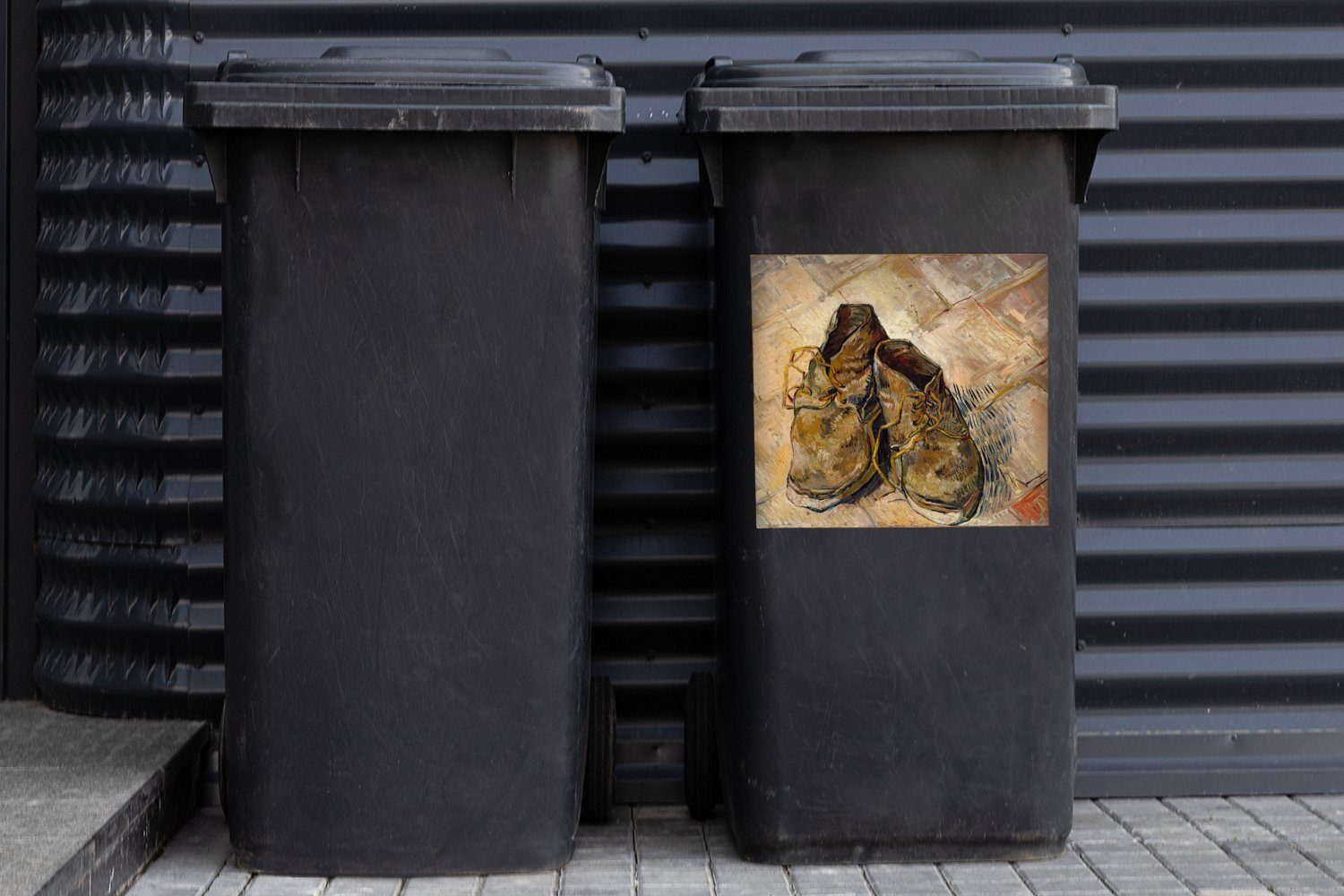 Abfalbehälter Vincent Container, Wandsticker St), - (1 Sticker, Schuhe MuchoWow Mülltonne, van Mülleimer-aufkleber, Gogh