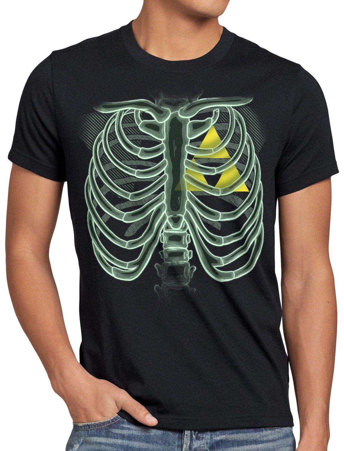 style3 Print-Shirt Herren T-Shirt Triforce X-Ray hyrule röntgen