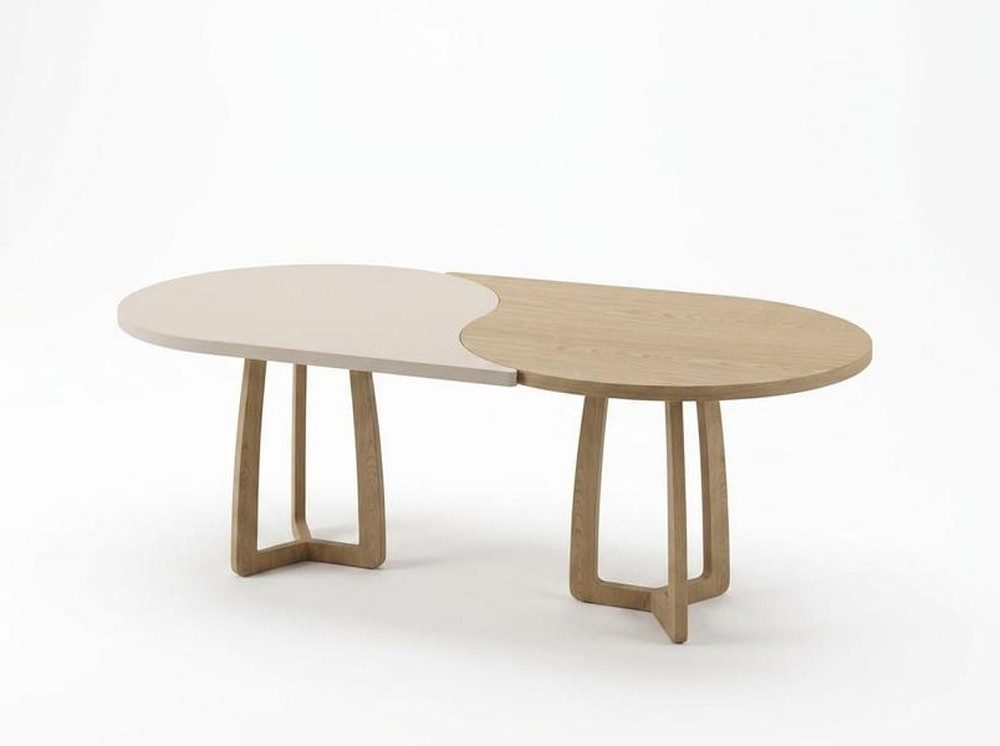 Xlmoebel Esstisch Couchtisch Beige Braun Holz Design Wohnzimmertisch Oval (1-St., 1-tlg)