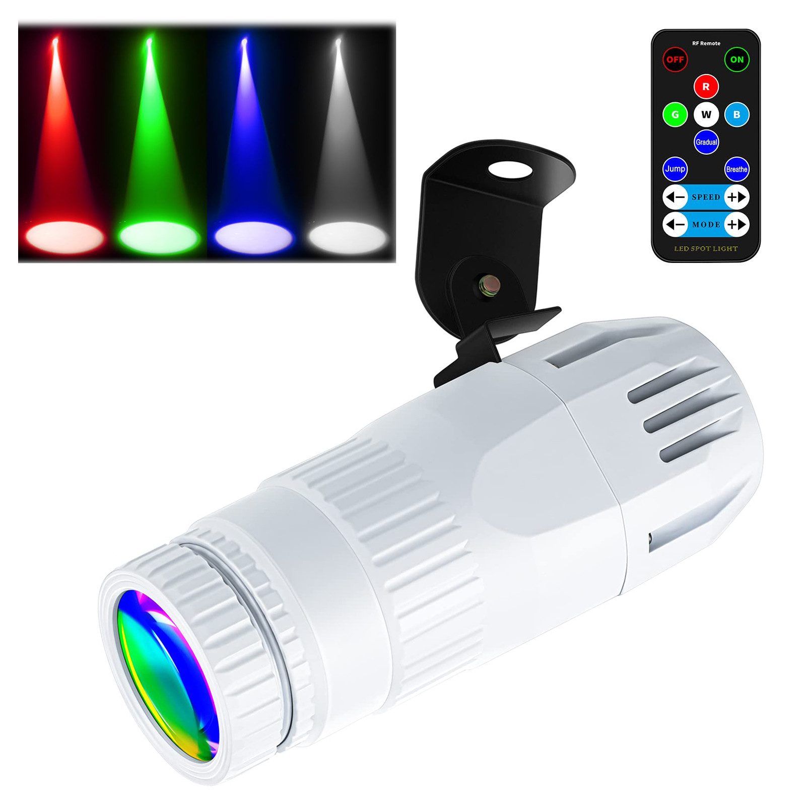 LED Discolicht LED Partylicht RGB Strahler Bühnenlicht 4 Lichtfarben 3 Modi Spotlight