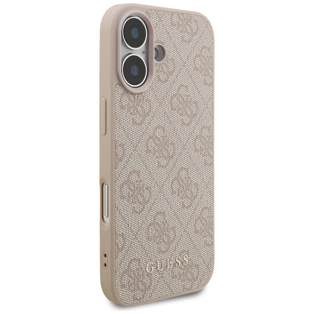 Guess Handyhülle iPhone 17 Kunstleder rosa Classic Logo goldfarben Metall 6,3 Zoll, Kantenschutz – Bild 4 von 5