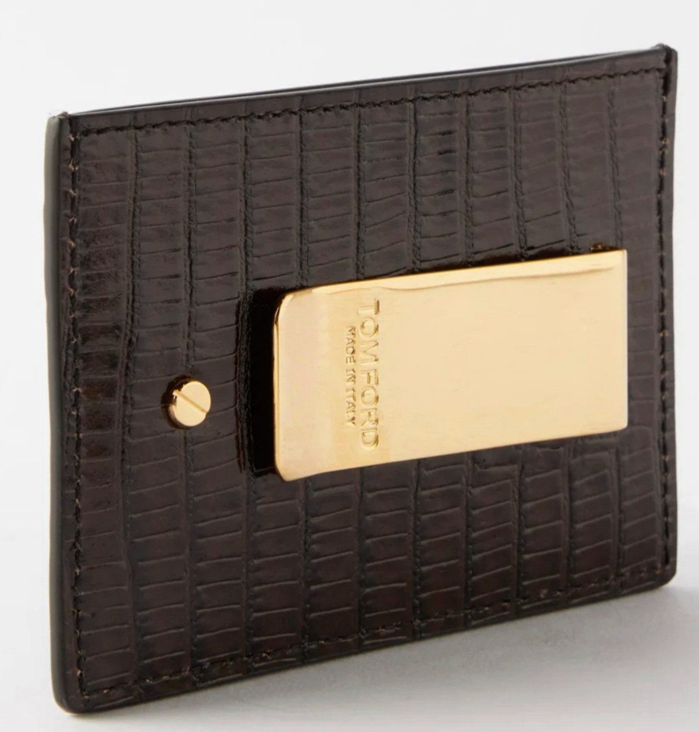 Tom Ford Kartenetui Portemonnaie Kartenetui Card Holder Geldbörse Wallet mit Clip Dust Bag, mit goldenem Clip auf der Rückseite