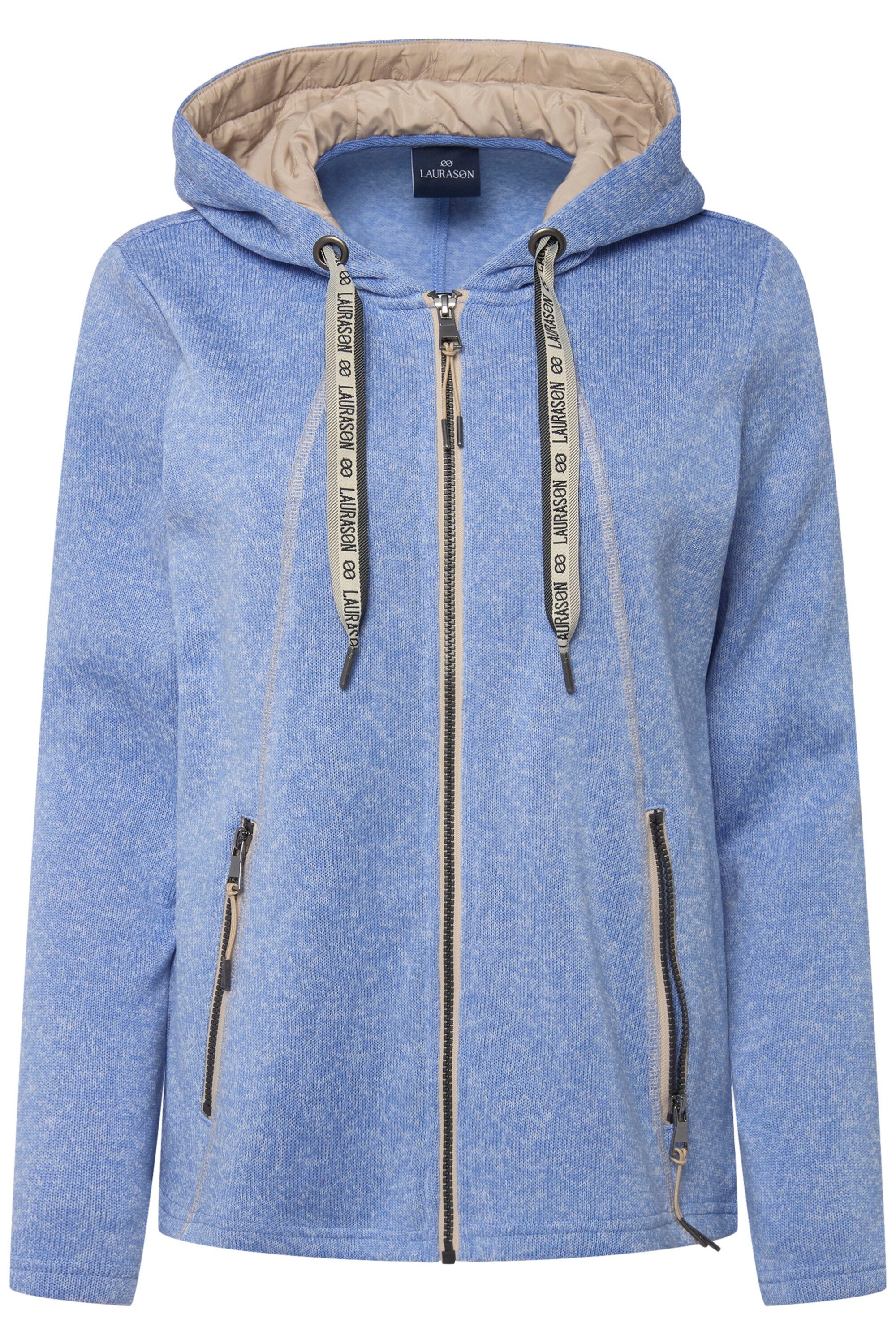 Laurasøn Sweatjacke Strickfleece-Jacke Kapuze Zipptaschen günstig online kaufen