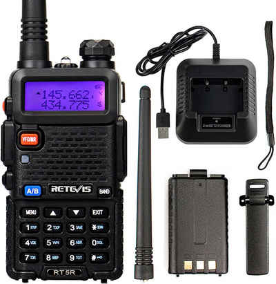 Retevis Walkie Talkie RT5R, Dualband, Handheld-Transceiver mit FM-Radio, 128 Kanäle,Tragbar, Wiederaufladbarer Walkie Talkie,2-Wege-Radio für die Jagd