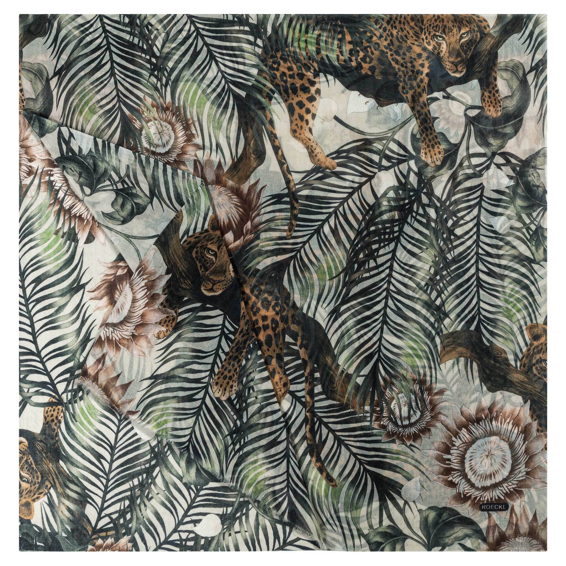 Roeckl Schal Lotus Jungle, Weiches Tuch im Dschnungel Design