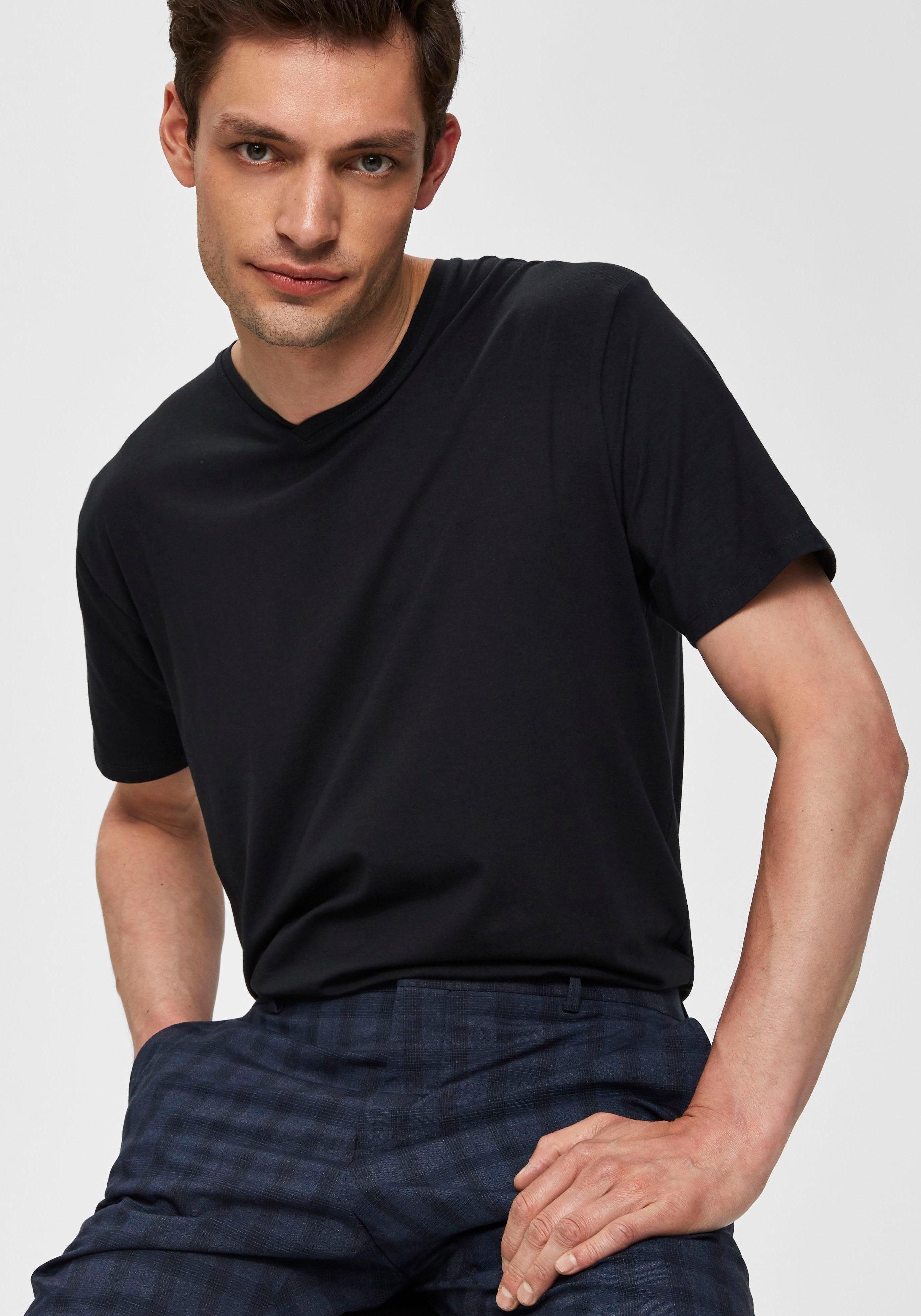 Selected V-Shirt SLHNEWPIMA SS V-NECK TEE B NOOS