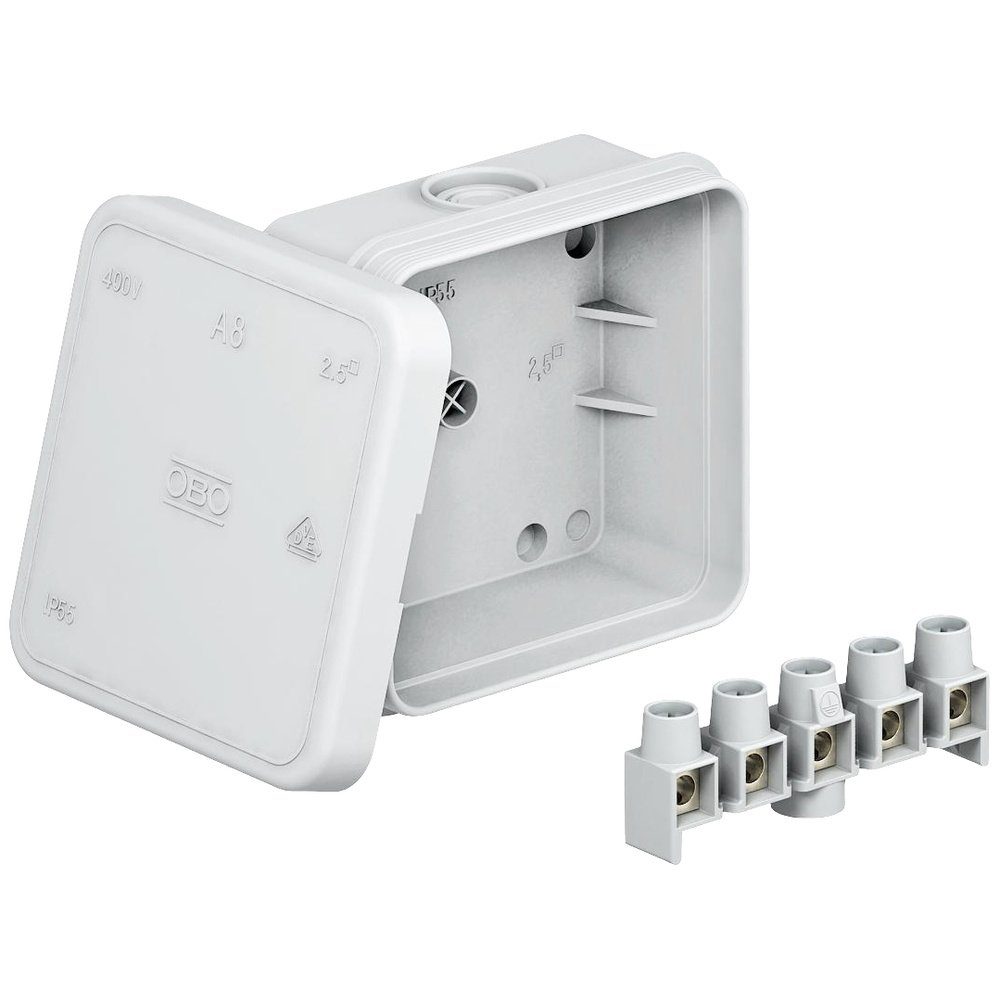 OBO BETTERMANN Verteilerbox OBO Bettermann 2000024 Abzweigkasten (L x B x H) 36 x 75 x 75 mm Grau