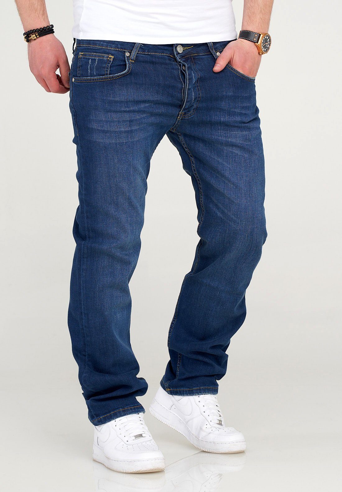 MJDINO Dunkelblau SOULSTAR Straight-Jeans