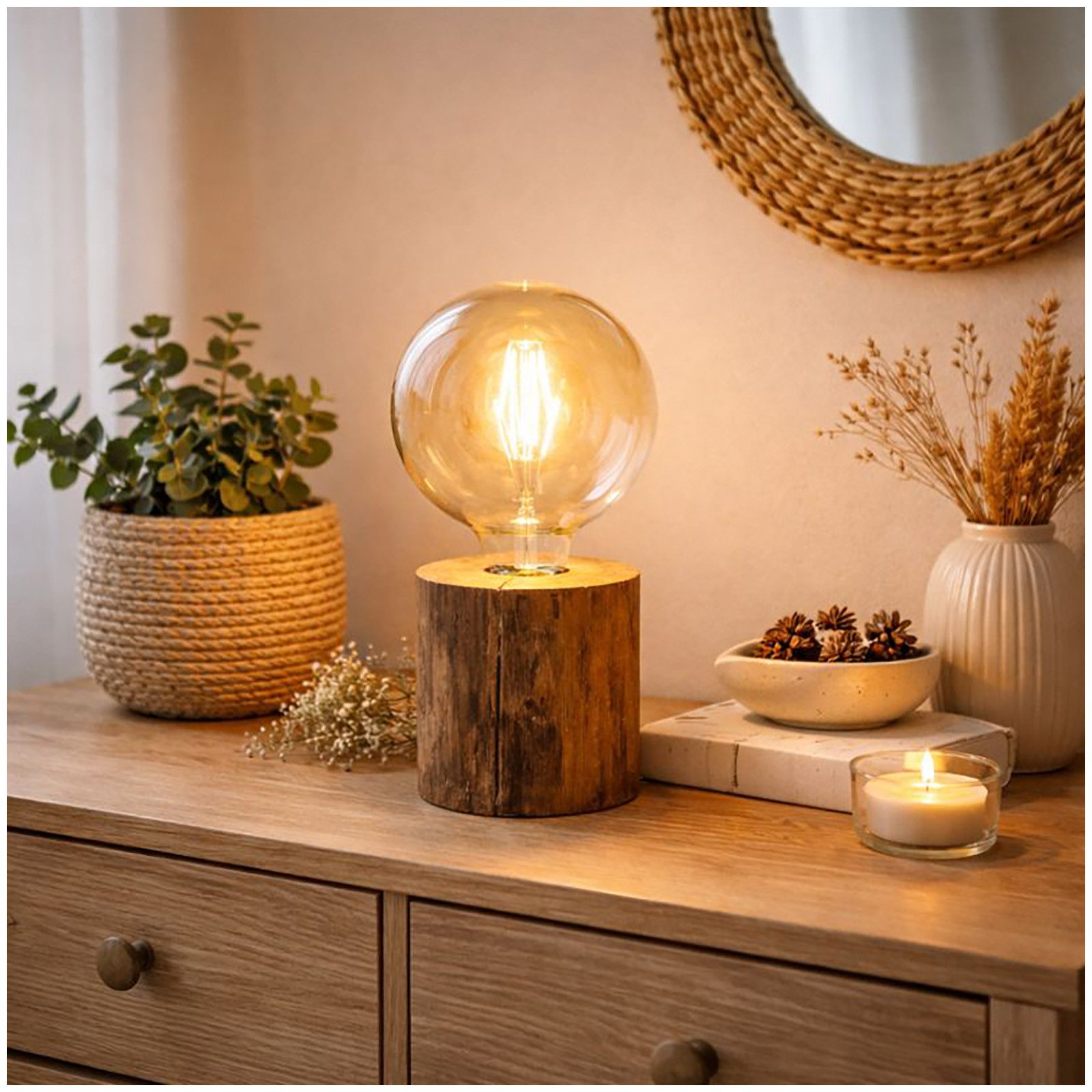 NOWA Tischleuchte Tischlampe TRONCO, ohne Leuchtmittel, Tischleuchte