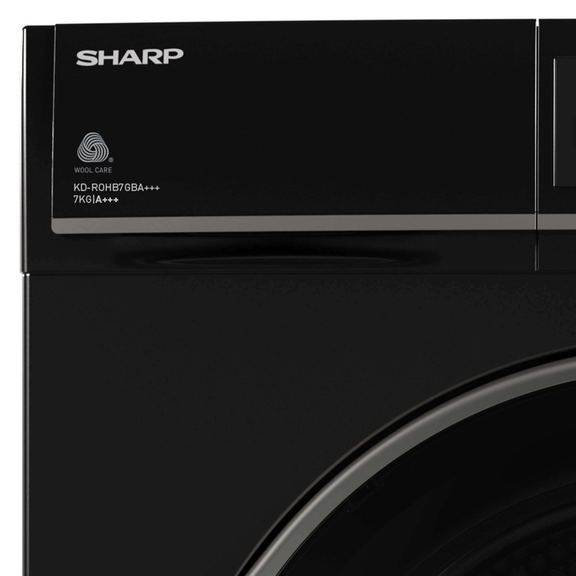 Sharp Wärmepumpentrockner schwarz KD-ROHB7GBA+++-DE, Zwei-Wege-Schleudern, Knitterschutzfunktion, WaveCabinet