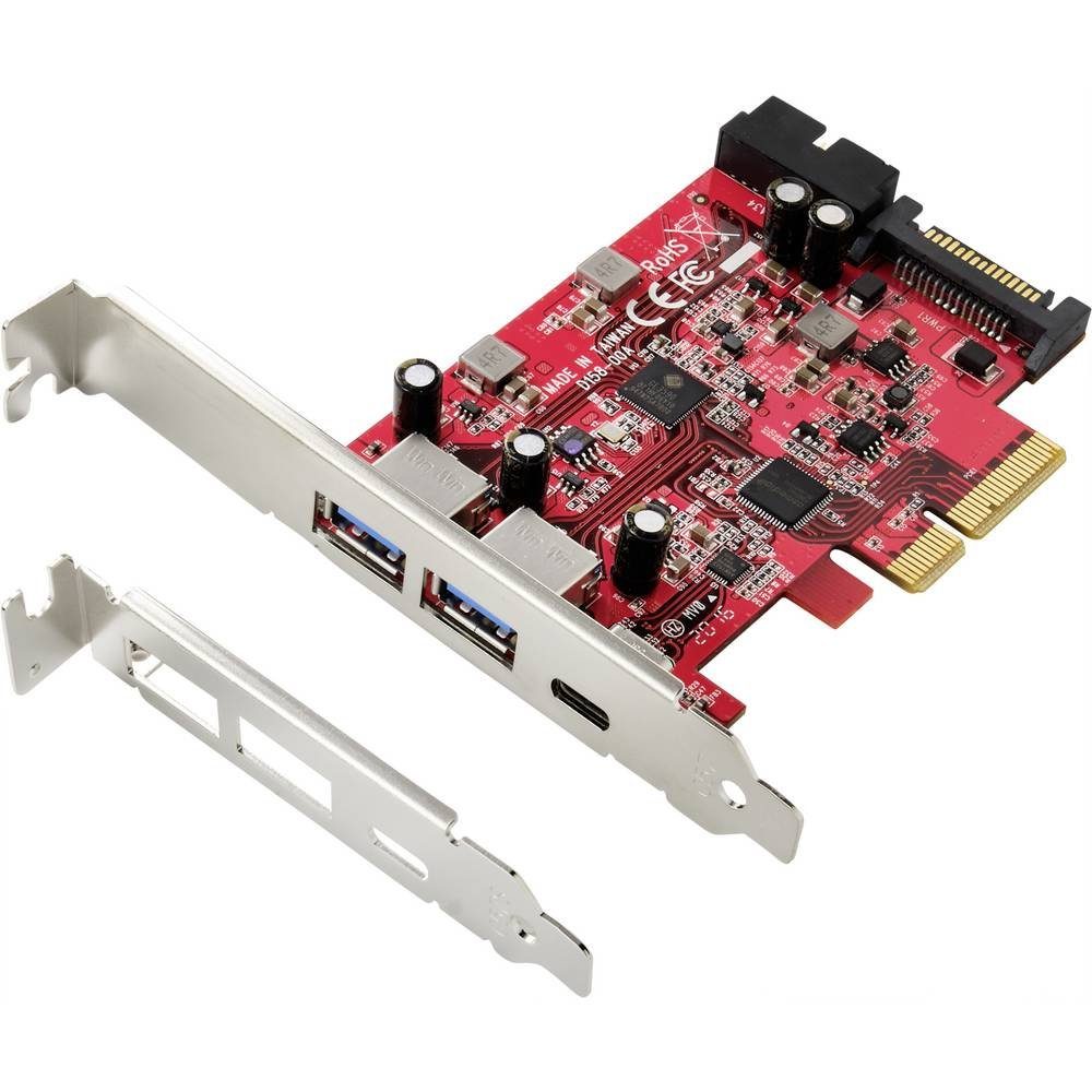 Renkforce 5 Port USB3.1 Controllerkarte 10Gbps Modulkarte, inkl. Low-Profile Slotblech