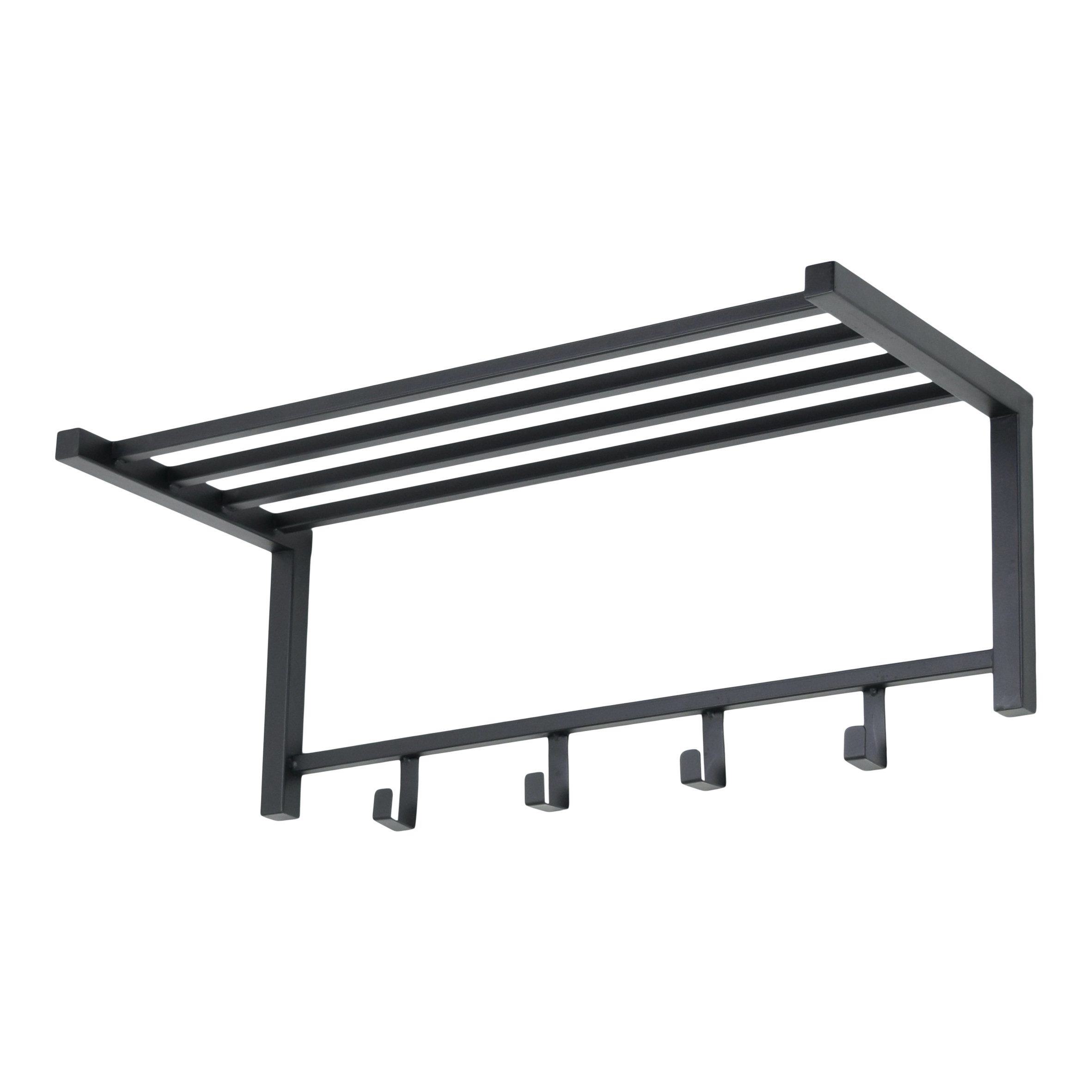 LOFT42 Wandgarderobe LOFT42 Bergamo Garderobe 4 Haken Hutablage - Metall - Schwarz