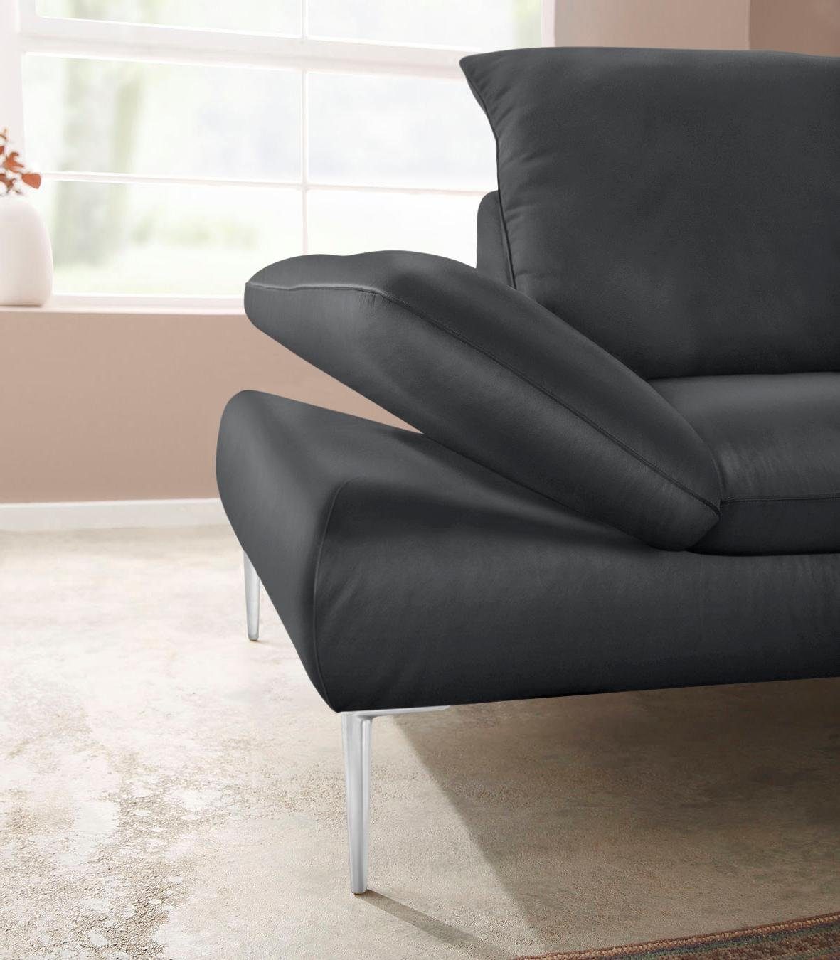 W.SCHILLIG Ecksofa enjoy&MORE, Designsofa, elegant und bequem, L-Form, mit Sitztiefenverstellung, Füße Chrom glänzend, Breite 294 cm