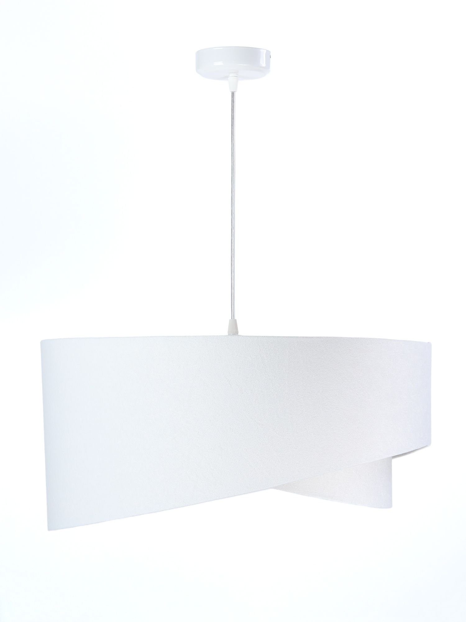 Türkis Lampe Wohnzimmer ohne Leuchtmittel, Esstisch Licht-Erlebnisse Weiße modern Pendelleuchte BRANDO, Hängelampe Stoffschirm
