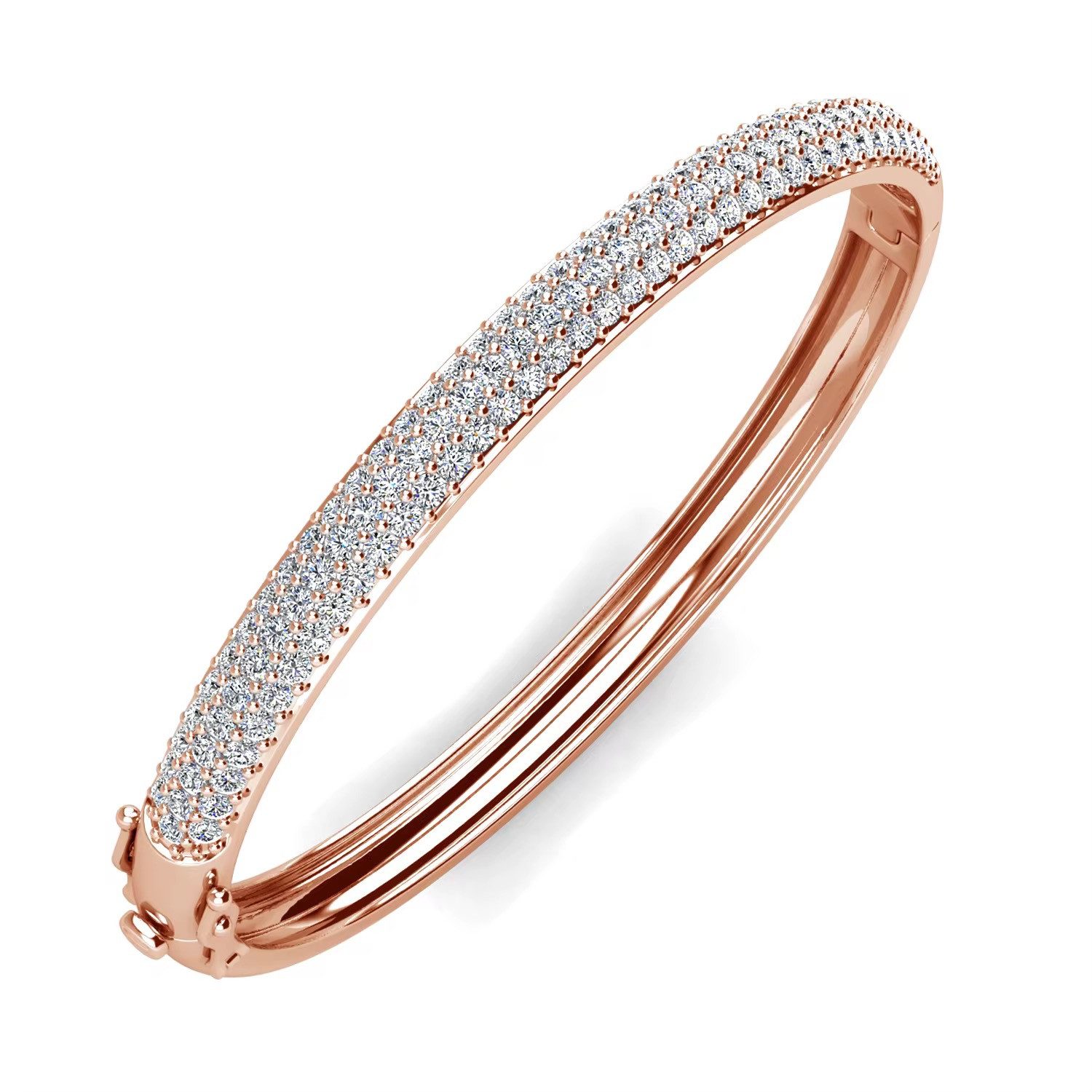 ROUGEMONT Armreif Funkelnder Zirkonia Damen Amreif Hypoallergen 18K Vergoldung 6mm, Funkelnder Damen Armreif